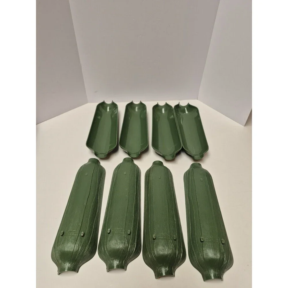 Vintage Corn on the cob Trays Green 8 pcs